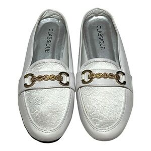Classique Camden II Mules Size 9M White Faux Leather